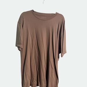 Fresh Clean Threads Mens Brown Oversized Cotton Tee 3XL